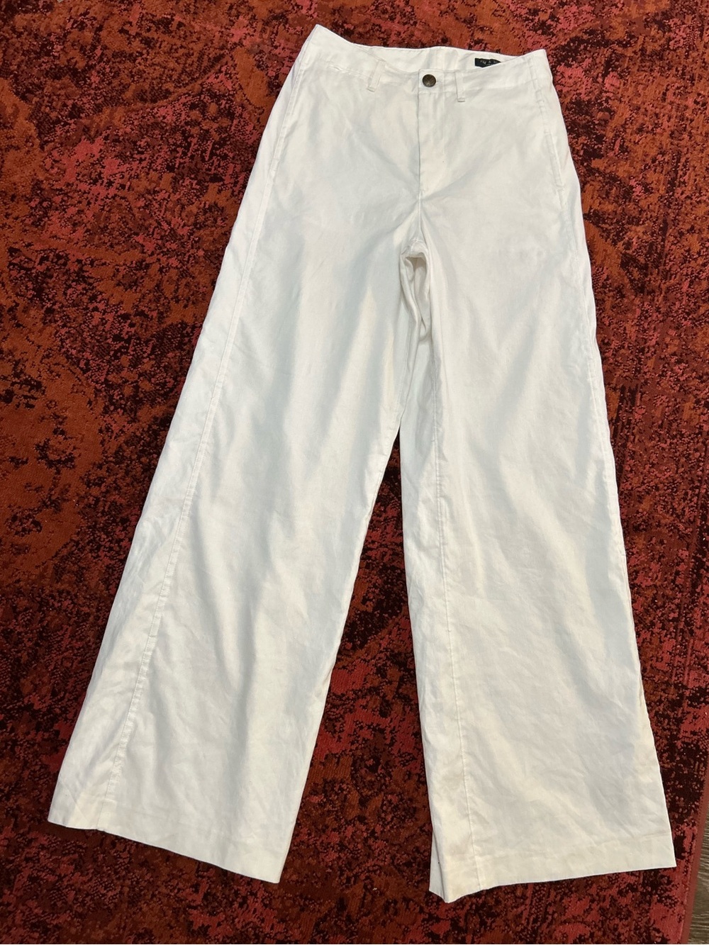 rag & bone Sophie Linen White Wide-Leg Pants Size 2 Minimalist Chic